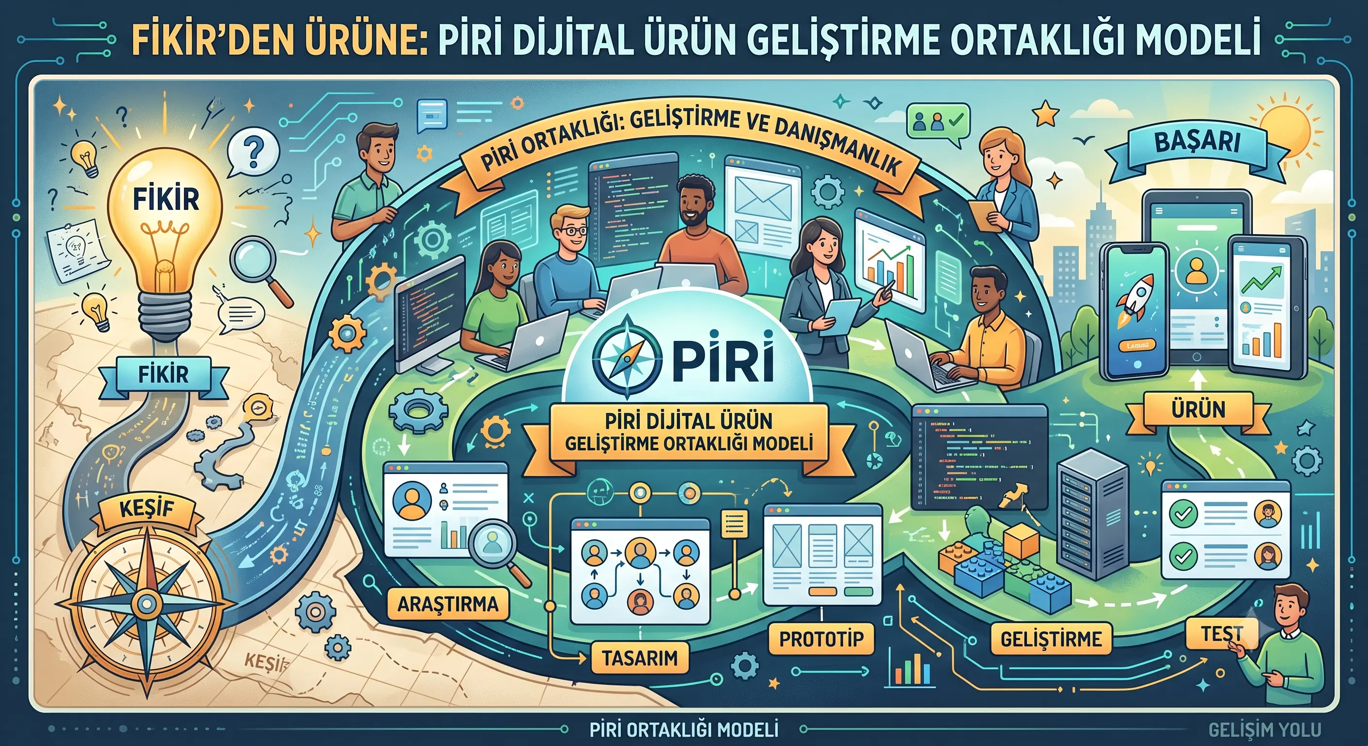 Ürün geliştirme toplantısında fikir paylaşan ekip
